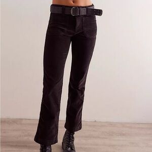 Free People High Time Black Corduroy Kick Flare Pants